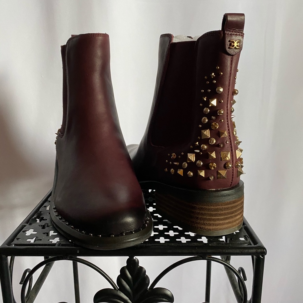 Sam Edelman Burgundy Ankle Boots